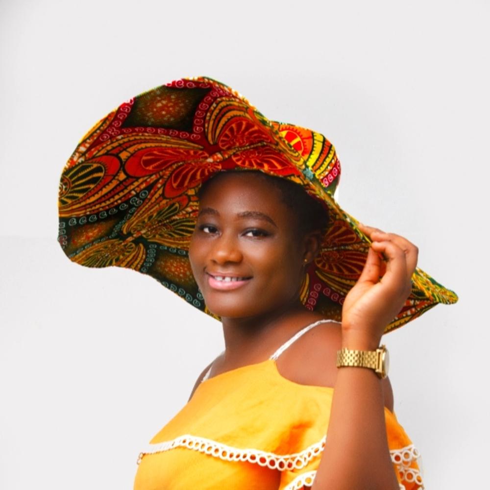African/Ankara oversized brim Sun hat